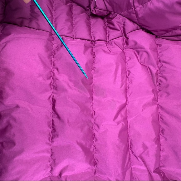 Lands End Down Puffer Jacket Womens XL Tall Magenta Pink Full Zip Pockets - Picture 8 of 15